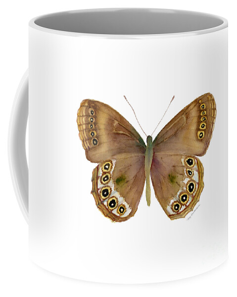 Woodland Brown Butterfly Coffee Mug featuring the painting 64 Woodland Brown Butterfly by Amy Kirkpatrick