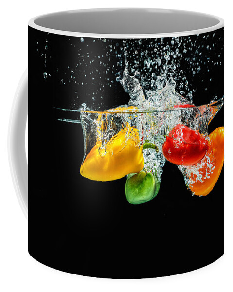 Agriculture Coffee Mug featuring the photograph Splashing Paprika #7 by Peter Lakomy