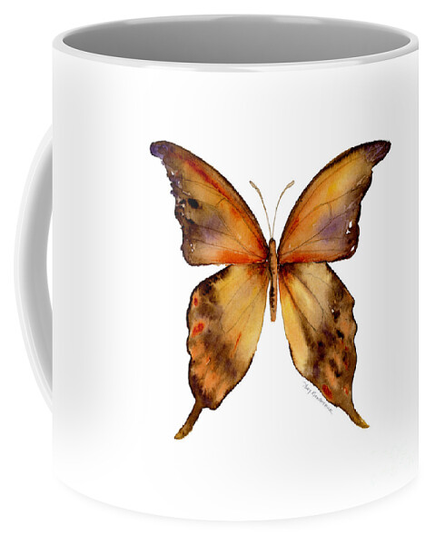 Yellow Coffee Mug featuring the painting 7 Yellow Gorgon Butterfly by Amy Kirkpatrick