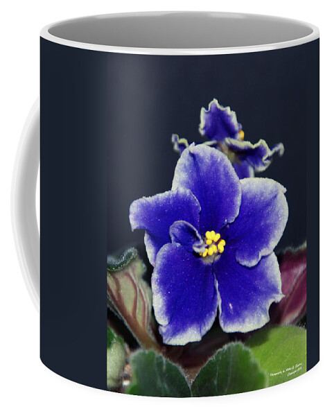 African Violet Coffee Mug featuring the digital art African Violet #4 by Arthur Eggers