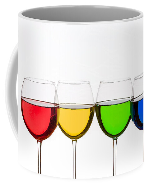 Alcohol Coffee Mug featuring the photograph Colorful Wine Glasses by Peter Lakomy