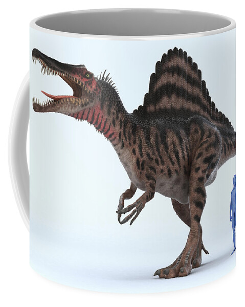 3d Visualisation Coffee Mug featuring the photograph Dinosaur Spinosaurus #8 by Science Picture Co