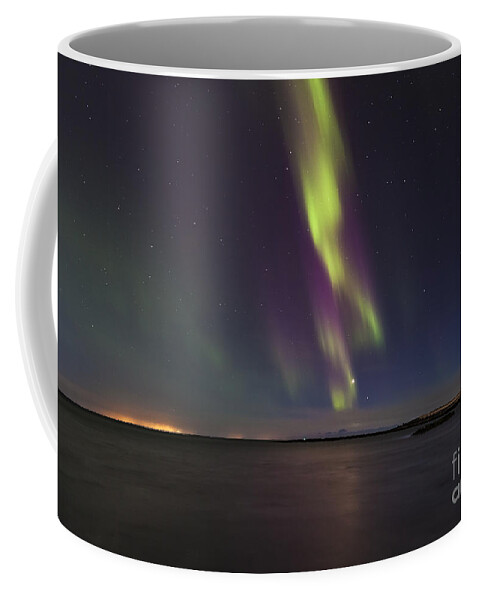 Northern Lights Coffee Mug featuring the photograph Northern Lights Reykjavik Iceland #7 by Gunnar Orn Arnason