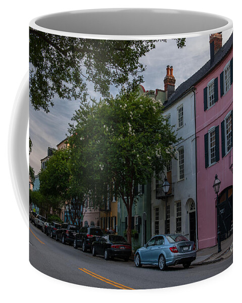 Rainbow Row Coffee Mug featuring the photograph Longest Cluster of Georgian Row Houses in the United States by Dale Powell