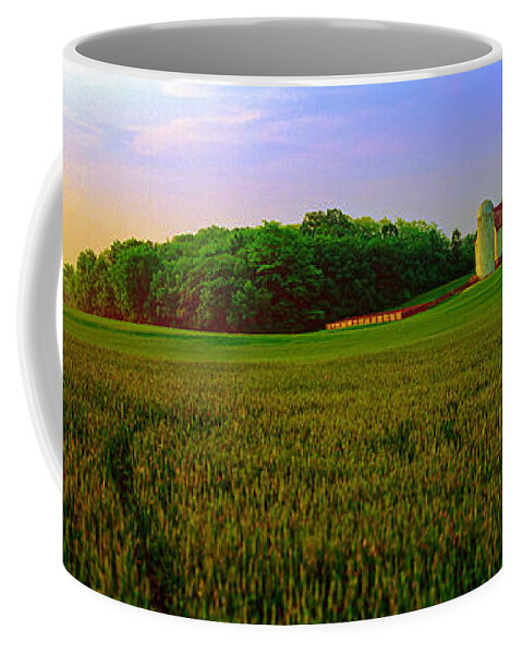 Conley Coffee Mug featuring the photograph Conley road, spring, field, barn  by Tom Jelen