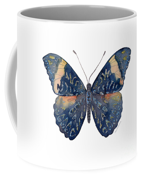Red Cracker Butterfly Coffee Mug featuring the painting 89 Red Cracker Butterfly by Amy Kirkpatrick