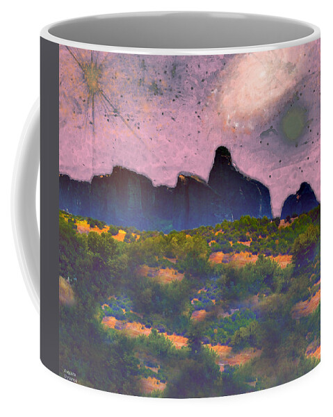 Augusta Stylianou Coffee Mug featuring the digital art Starry Landscape #10 by Augusta Stylianou