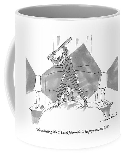 A Baseball Player About To Take A Swing Stands Coffee Mug