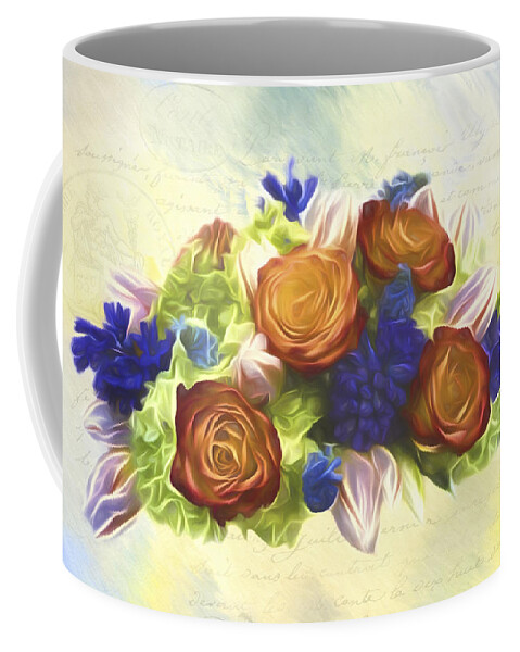 A Beautiful Life Coffee Mug featuring the painting A Beautiful Life - Vintage Flower Art by Jordan Blackstone