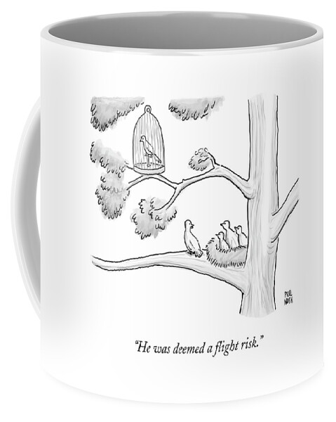 A Bird In A Birdcage Sits On A Tree Branch Coffee Mug