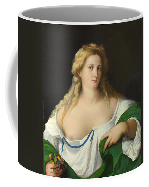 Palma Vecchio Coffee Mug featuring the painting A Blonde Woman by Palma Vecchio
