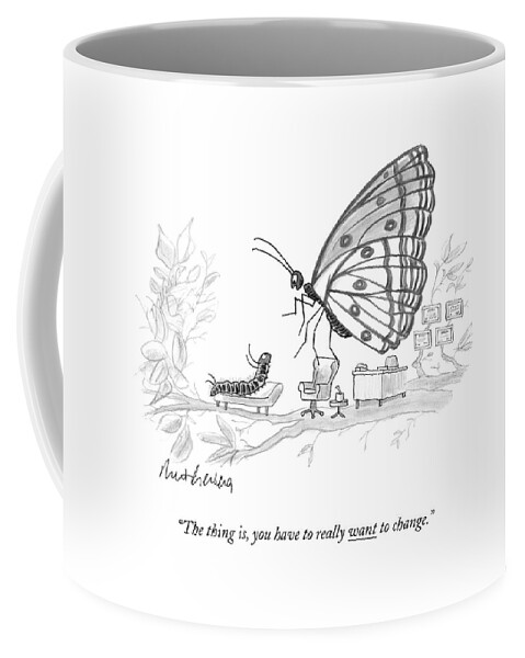 A Butterfly Speaks To A Caterpillar Coffee Mug