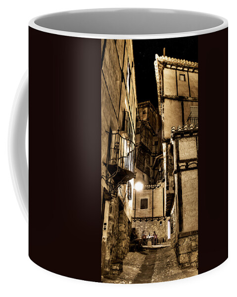 Albarracin Coffee Mug featuring the photograph A couple in a Little restaurant in the ancient city of Albarracin by Weston Westmoreland