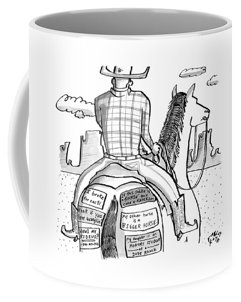 A Cowboy Rides A Horse Whose Rear End Coffee Mug