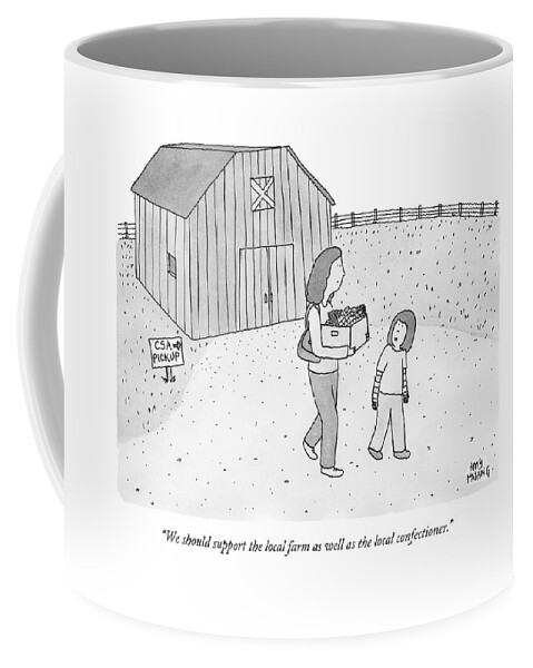 A Daughter Talks To Her Mother As They Leave Coffee Mug