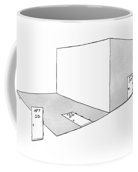 A Door, A Flat Room, And A Three Dimensional Room Coffee Mug