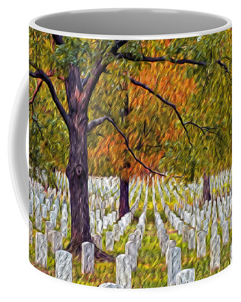 Arlington National Cemetery Coffee Mug featuring the photograph A Field of Peace by Paul W Faust - Impressions of Light