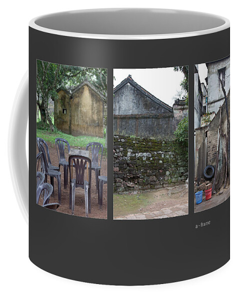 A-frame Coffee Mug featuring the photograph A Frame Triptych Image Art by Jo Ann Tomaselli