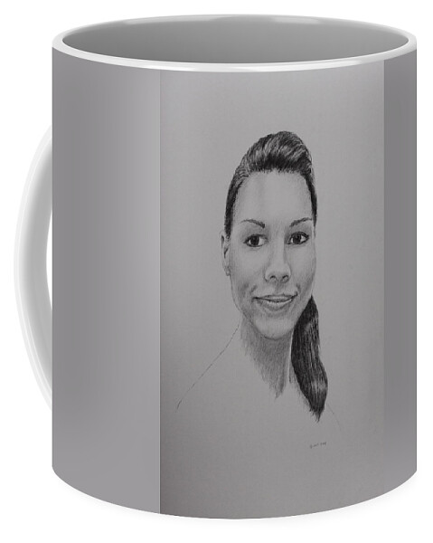 Portrait Coffee Mug featuring the drawing A G by Daniel Reed