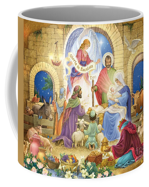 Nativity Coffee Mug featuring the digital art A Glorious Nativity by Randy Wollenmann