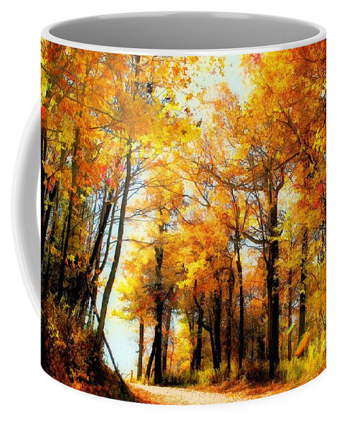 Autumn Leaves Coffee Mug featuring the photograph A Golden Day by Lois Bryan