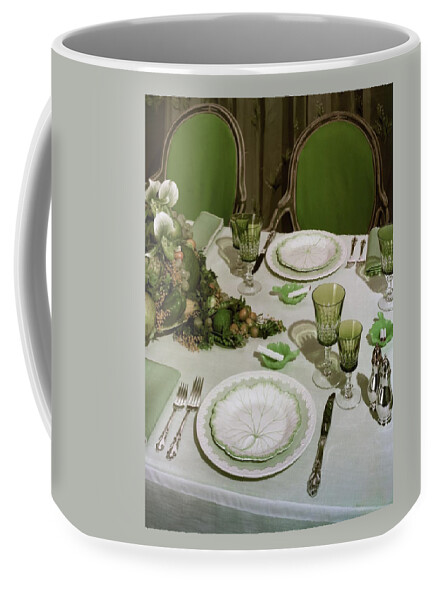 A Green Table Setting Coffee Mug