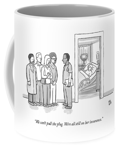 A Group Of People Talk To A Doctor Coffee Mug