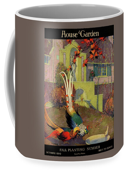 A House And Garden Cover Of Peacocks Coffee Mug by L. V. Carroll - Conde  Nast
