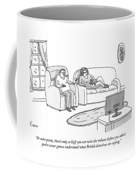 A Husband And Wife Watch Television Coffee Mug