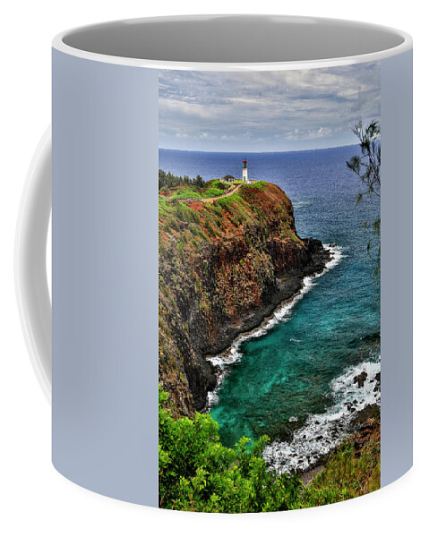 Beach Coffee Mug featuring the photograph A Lighthouse At The End Of A Trail by Scott Mead
