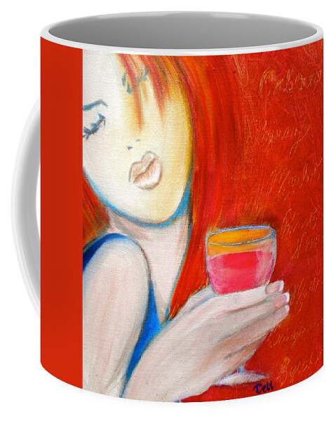 Lady Coffee Mug featuring the painting A Little Tart by Debi Starr