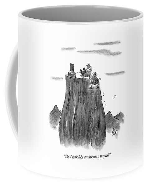 A Man Climbs To The Top Of A Mountain Only Coffee Mug