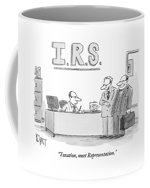 A Man Introduces A Lawyer To An Irs Agent Coffee Mug