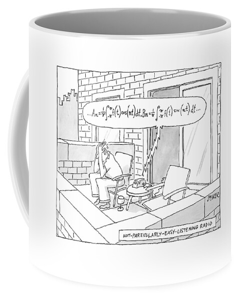 A Man, Looking Very Stressed, Is Listening Coffee Mug