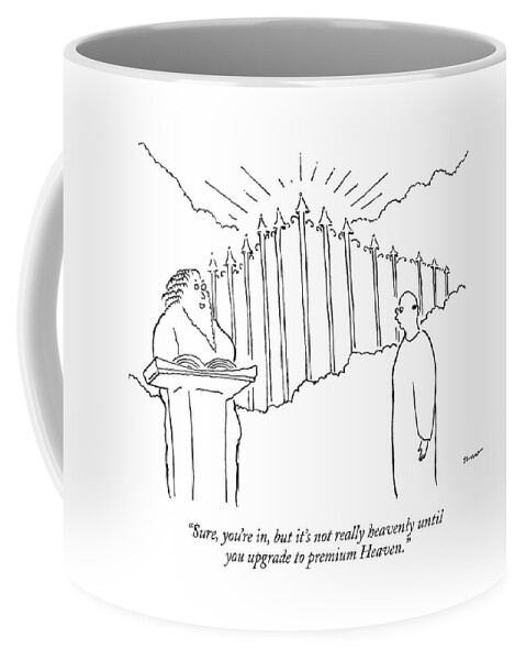 A Man Stands Outside Of Heaven's Gates. St. Peter Coffee Mug