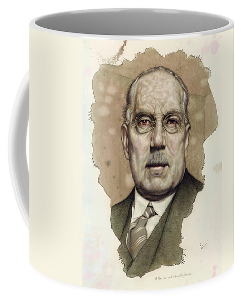 Lord Coffee Mug featuring the painting A Man who used to be a Big Cheese by James W Johnson