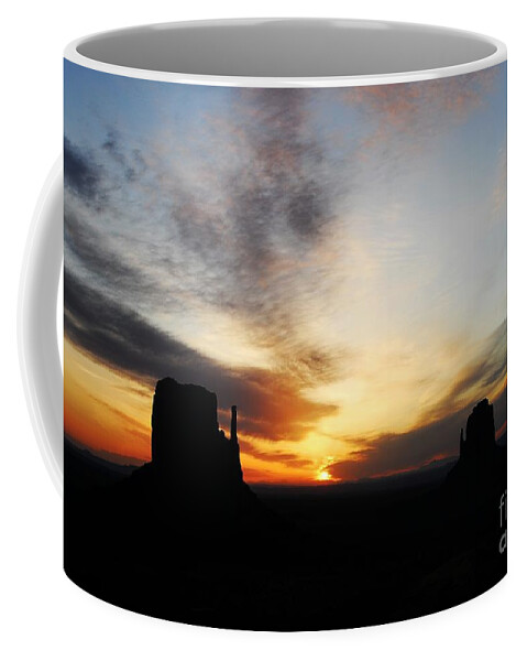 A Monumental Sunrise Coffee Mug featuring the photograph A Monumental Sunrise by Mel Steinhauer