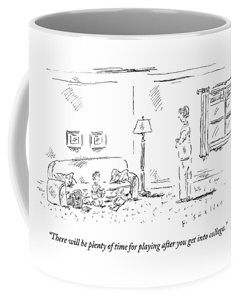 A Mother Is Seen Talking To A Child Who Coffee Mug