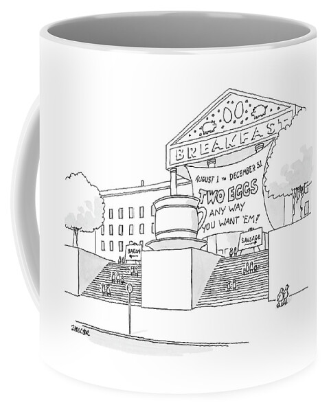 A Museum-like Building Is Dedicated To Breakfast Coffee Mug