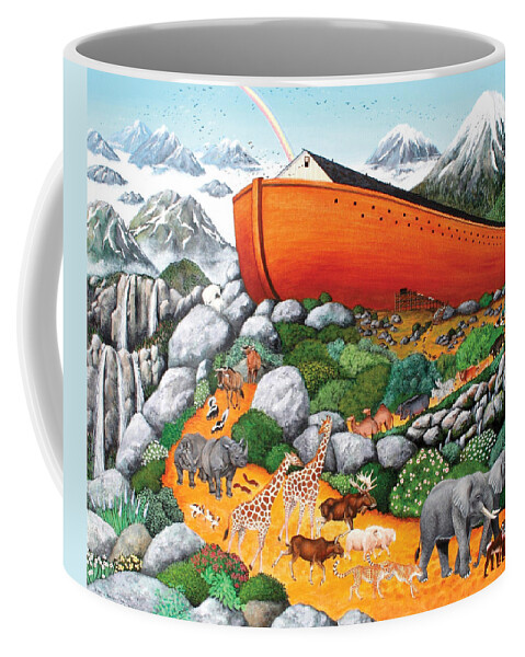 Folk Art Coffee Mug featuring the painting A New Beginning by Wilfrido Limvalencia
