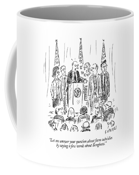 A Politician Speaks At A Podium Coffee Mug