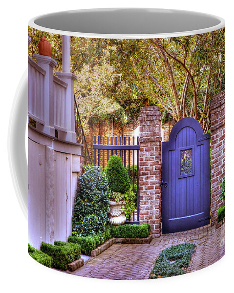 Garden Coffee Mug featuring the photograph A Private Garden In Charleston by Kathy Baccari