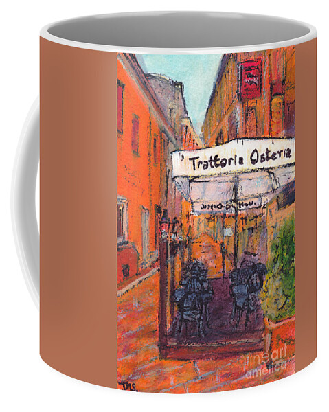Painting Coffee Mug featuring the painting A Quiet Spot Bologna Italy by Jackie Sherwood