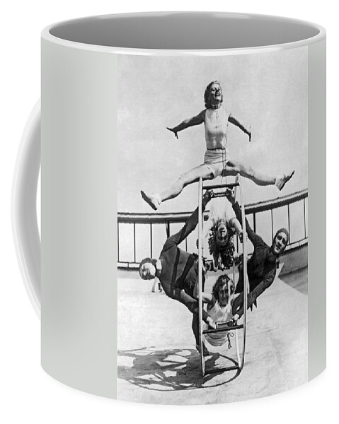 1928 Coffee Mug featuring the photograph A Rhoen Wheel Demonstration by Underwood Archives