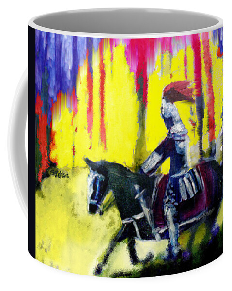 Gladiator Coffee Mug featuring the painting A Ride Through Fire by Seth Weaver