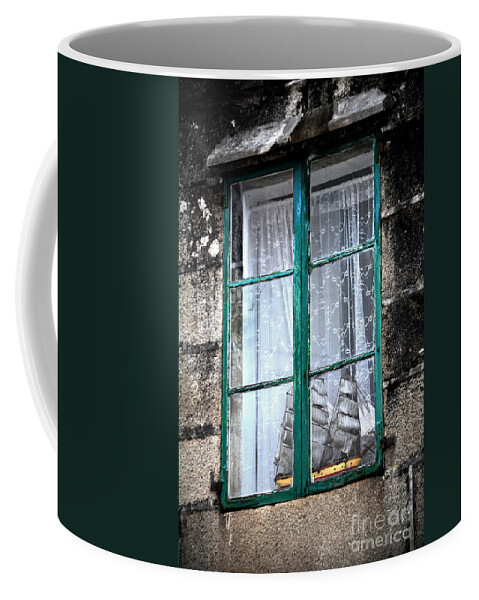Ship Coffee Mug featuring the photograph A ship in the green window by RicardMN Photography