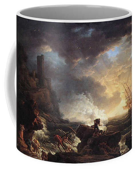 Shipwreck Coffee Mug featuring the painting A Shipwreck by Claude Joseph Vernet