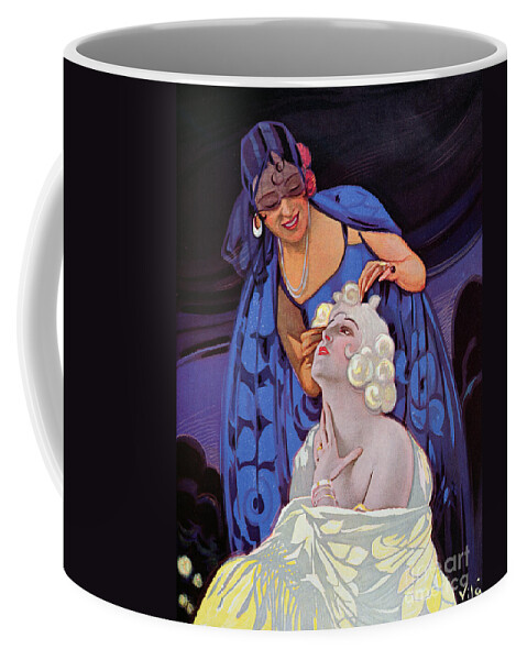 Hairstyle Coffee Mug featuring the painting A Spanish Hairdresser by Vila