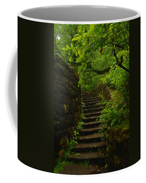 Green Coffee Mug featuring the photograph A Stairway To The Green by Jeff Swan