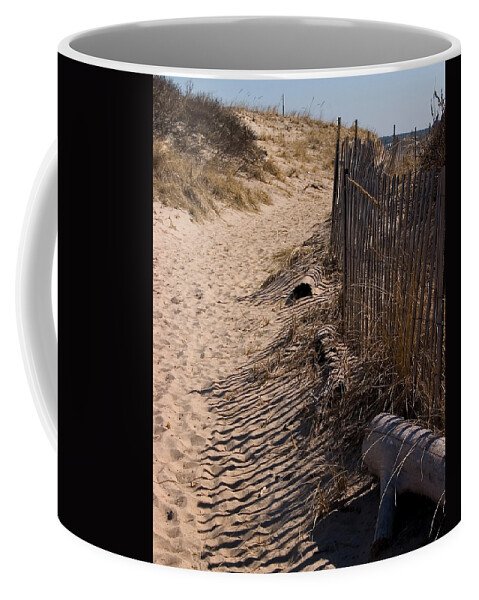 Beach Retaining Fence Coffee Mug featuring the photograph A walk to the beach by Jeff Folger